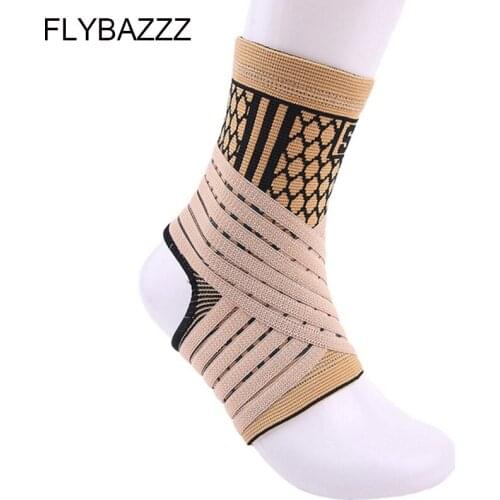 FLYBAZZZ High Elastic Bandage Compression Knitting Sports Protector Basketball Soccer Ankle Support Vrace Guard free shipping