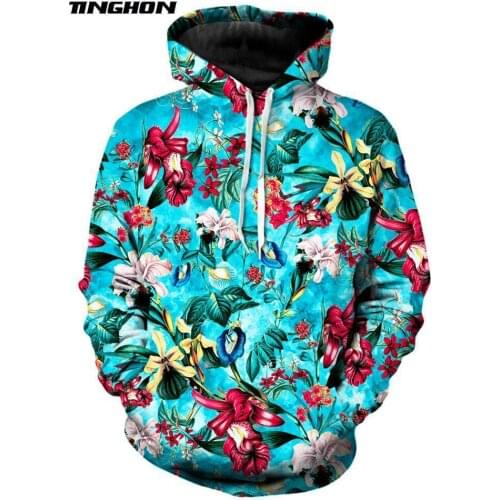 XS-7XL New Fashion Mens Hoodies Retro flowers Rose / Peony / chrysanthemum Print 3d Unisex Casual Hooded Sweatshirt 06
