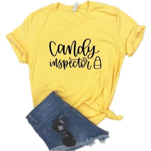 Candy Inspector Halloween Print Women tshirt Cotton Hipster Funny t-shirt Gift Lady Yong Girl 6 Color Top Tee R341