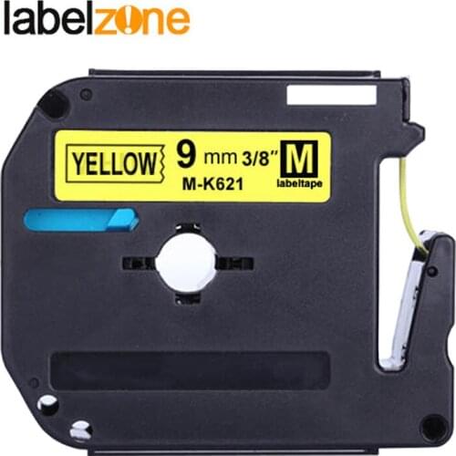 1PC 9mm*8m mk-621 Black on yellow Label Tapes Compatible for Brother p-touch Label Printer ribbon M-K621 MK-621 mk621 MK621