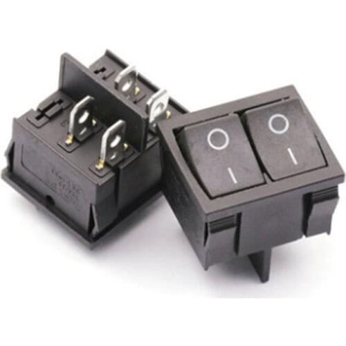 10pcs Double Rocker Switch with 4 Foot Black Plastic Material for DIY Model and Circuit Make High Quality On sale