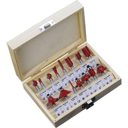 12/15pcs Woodworking Milling Cutters Shank Carbide Router Bit For Wood Cutter Engraving Cutting Tools