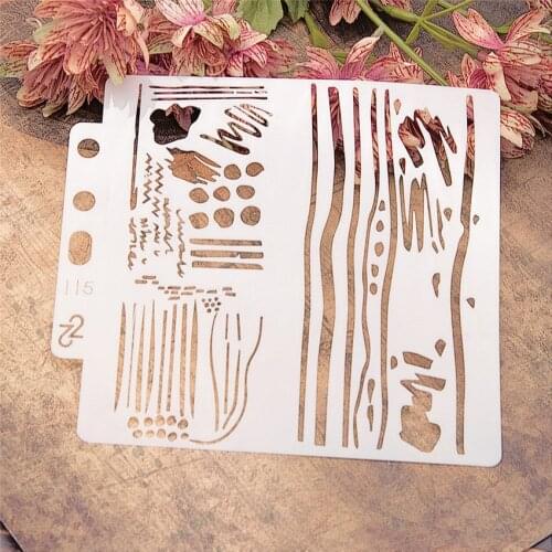 13x14cm Abstract stripe Scrapbook Stencils Spray Plastic Mold Shield DIY Cake Hollow Embellishment Printing Lace Ruler Valentine
