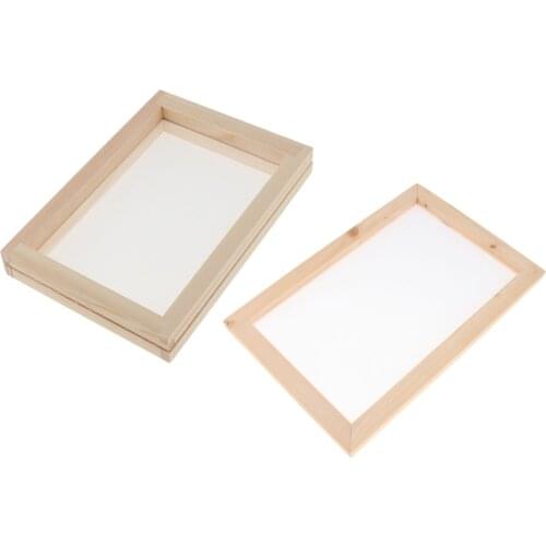 2 Sets Wooden Paper Making Mould Frame Screen For DIY Art Paper Handcrafts