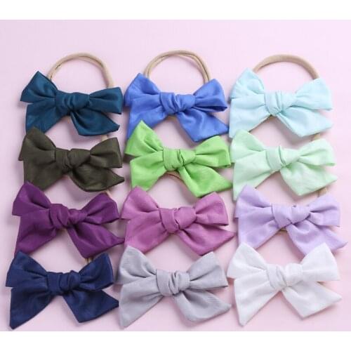 20PCS Handmade Fabric Cotton Nylon Headbands For Girls,Toddler Baby Pinwheel Elastic Stretchy Nylon Hairbands,Girls Hair Wraps