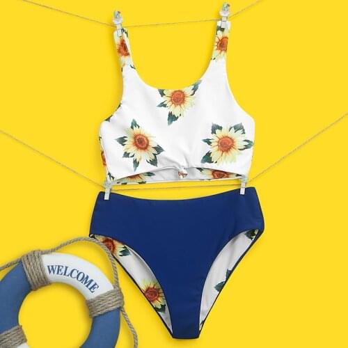 2021 Summer New Swimwear Bikinis Set Fashion Printing Girls' Two-piece Swimsuit bikini girl child