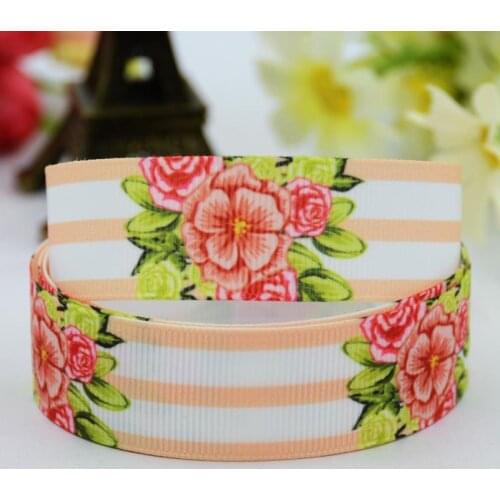 22mm 25mm 38mm 75mm Flowers Cartoon Printed grosgrain ribbon party decoration sewing supplies 10 Yards X-00296