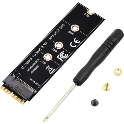 For Apple SSD Adapter M.2 NGFF M KEY PCIe AHCI SSD Adapter for MACBOOK Air 2013 2014 2015 2017 A1465 A1466 Pro A1398 A1502 A1419