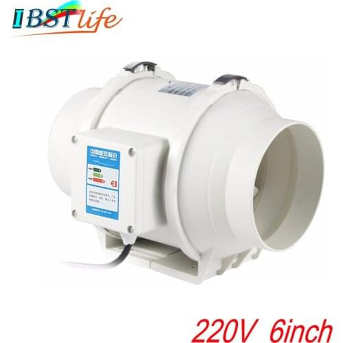 220V 6 inch Silent Wall Extractor Exhaust Duct Ventilation Fan Air Blower Window Ventilator Vent Kitchen Bathrooms Bedroom Home