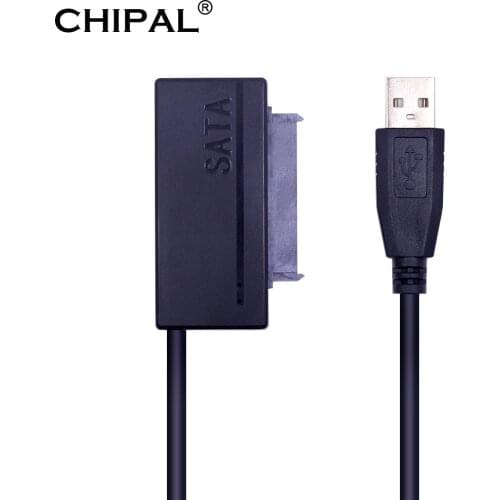 CHIPAL Dual LED USB 2.0 to SATA 3.0 7+15 22Pin Cable Adapter USB2.0 22 Pin SATA III Converter for 2.5'' HDD SSD Hard Disk Drive