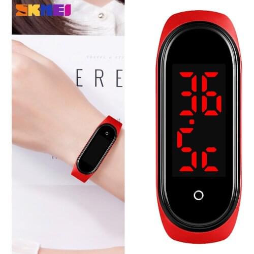 SKMEI Fashion Women Men Digital Watch Touch Screen Track Body Temperature LED Electronic Bracelet Sport Healthy Life Wristwatch