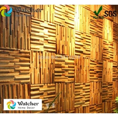 1box 13pieces wood wall panel wood strip art boatwood mosaic tile Wood Mosaic Tile Art Wall Decorative Tile For Home Decor