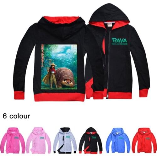 Kids Hoodies Coats Raya and The Last Dragon Zipper Sweatshirts for Girls Boys Outerwear Autumn Long Sleeve Pullover Clothes