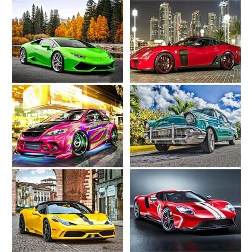 DIY 5D Diamond Painting Full Round & Square Resin Mosaic Diamond Embroidery Cross Stitch Kits Wall Art Decor Racing Car