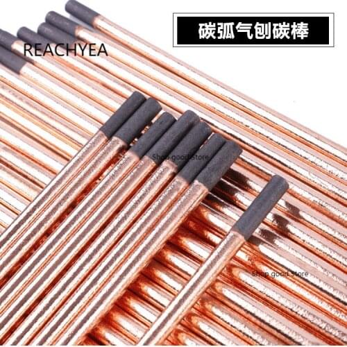 5pcs New air carbon arc gouging rods copper flat round graphite electrode rod for DC gas gouging gun electrode carbon rod 4-10mm