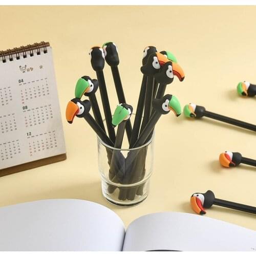 Toucan Gel Pens Soft Plastic Animal Modeling Pen 36PCS/lot Student Water Pen Cute Stationary Supplies