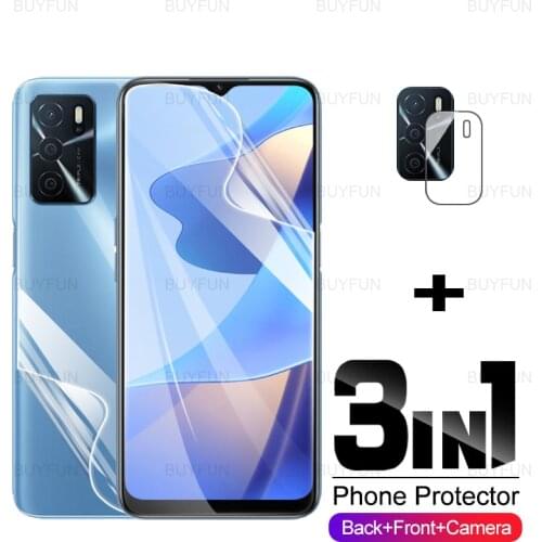 Hydrogel Film For Oppo A16 6.52'' 3in1 HD Front+Back Screen Protector soft film for oppo A 16 appo A16 CPH2269 lens safety glass