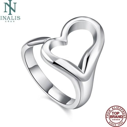 INALIS Heart-Shaped Rings For Women Opening Adjustable Ring Fashion Copper Jewelry Anniversary Romantic Cute Gift For Girlfriend