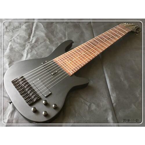 Customized lvybest 10 string Electric Bass in Matte Black Finish, Maple Neck, Rosewood Fingerboard, free shipping
