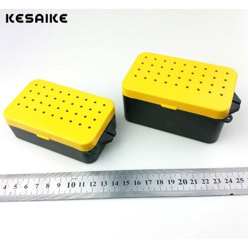 KESAIKE Multifunctional 2 Compartments Fishing Box Plastic Earthworm Worm Bait Lure Fly Carp Fishing Tackle Box Accessories