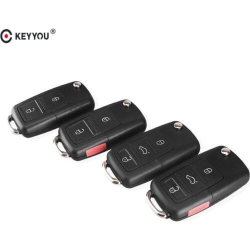 KEYYOU 20pcs/lot Folding Car Remote Flip Key Shell Case Fob For Vw Jetta Golf Passat Beetle Polo Bora MK4 Seat Altea Skoda