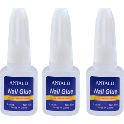 3 Bottles 10g Fast Professional Rhinestones Decorations Nail Glue Adhesive Manicure False Tip Nail Manicure Tools DIY Kits Gifts