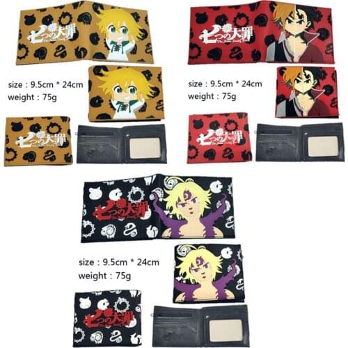 Anime The Seven Deadly Sins Logo wallet Boys Girls Money Cards Purse Unisex New Short PVC Wallet