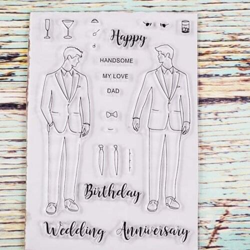 Handsome Gentleman transparent clear stamp for DIY Scrapbooking/Card Making/Kids Christmas Fun Decoration Supplies