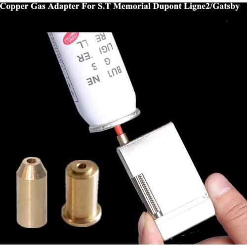 Brass Copper Nozzle Refill Butane Gas Adapter For S.T Memorial Dupont Ligne 2/Gatsby Lighter Reusable Gas Connector Gadget Tools