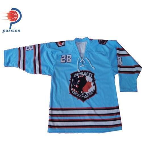 MOQ 5 pcs at $35 Factory Price OEM China Supplier Custom Team Design Ice Hockey Jerseys On Sale