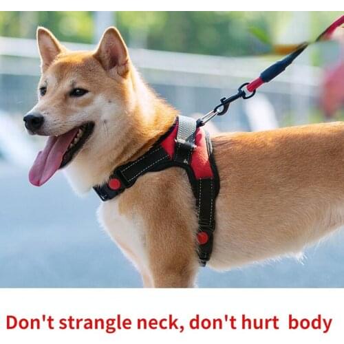 Fashion Dog Leash Double Buckle Nylon Retractable Vest Medium Large Dogs K10 Chest Sling Reflective Dog harness dog accessories