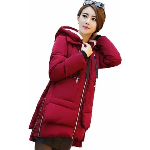 Fashion Winter Down cotton Jacket Women Plus size M-5XL Thicken Hooded Coats Female Warm Cotton-padded Jacket Basic Coats G199