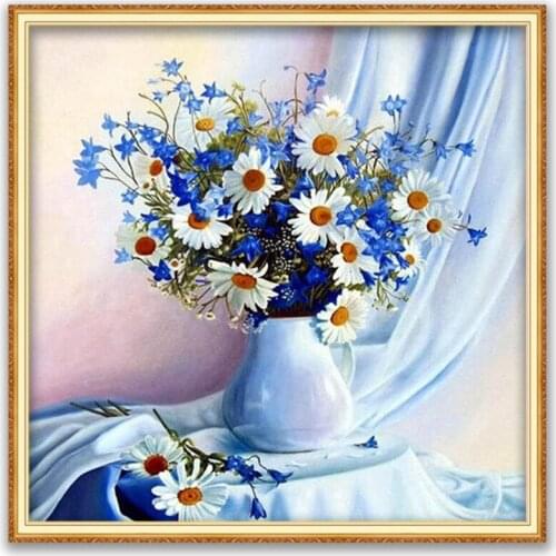 Flower Sakura DIY Cross Stitch Embroidery 11CT Kits Craft Needlework Set Cotton Thread Printed Canvas Home Decoration Wholesale