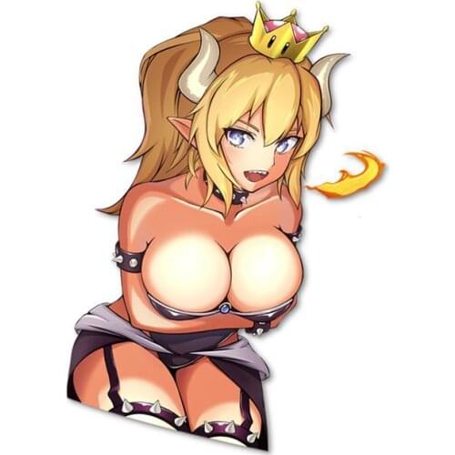 Interesting Cute 3D BOWSETTE KISS Cute Cartoon Car Sticker Accessories Decal Car Window Waterproof PVC 15cm X 15cm