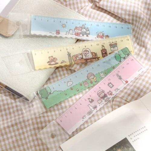 New Arrival ! Kawaii Ruler Set School Supplies Animal Cute School Tools Stationary Creative Cartoon Students Shape