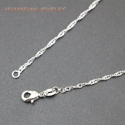 New Trendy Silver-Color Stainless Steel 1.5mm Chain Necklace For Women 3 PCS Winding Link Chains Choker Diy Jewelry 18inch B3386