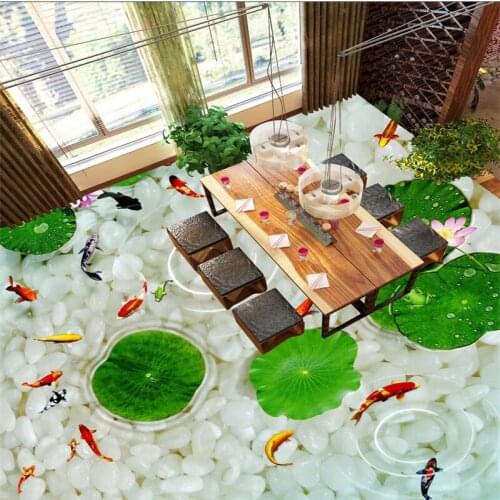 Beibehang Water Pebble Toilet Bathroom Photo floor wallpaper 3D floor Videos self-adhesive 3d flooring wallpapers papel wall