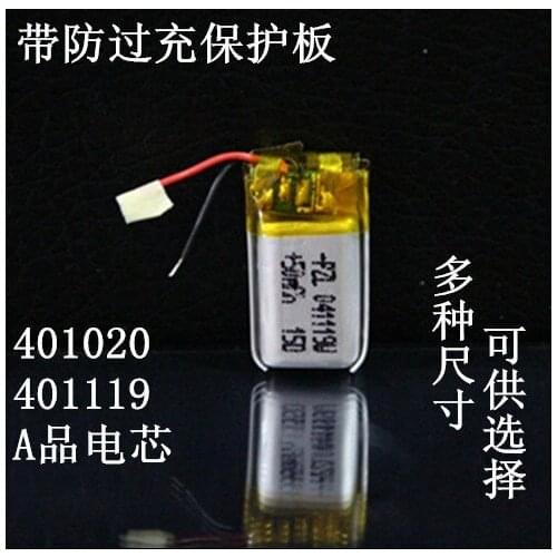 Assembly 3.7V 401020 Bluetooth headset battery 4 width 10 long 20