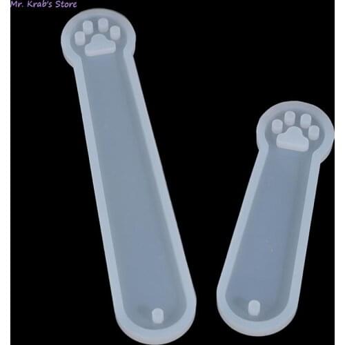 DIY Cat Paw Bookmark Silicone Mold With Holes Epoxy Resin Jewelry Craft Making