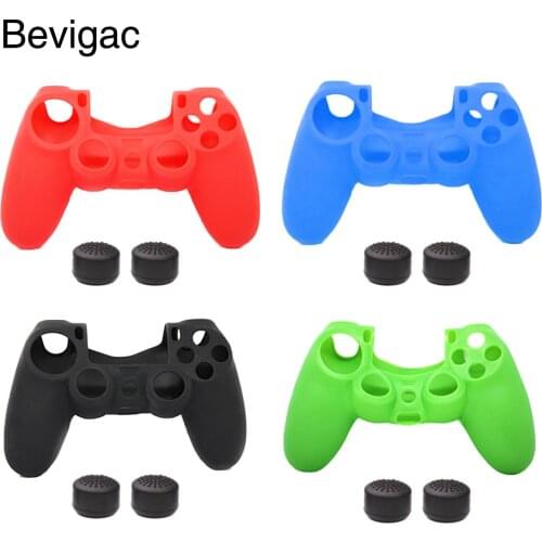 Bevigac Silicone Controller Gamepad Case Cover 1 Pair Thumb Grips Caps for Sony PlayStation Play Station 4 PS4 Console Game