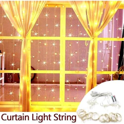 3m LED fairy lights garland curtain lamp Remote control USB string lights New Year Christmas decorations for home bedroom window