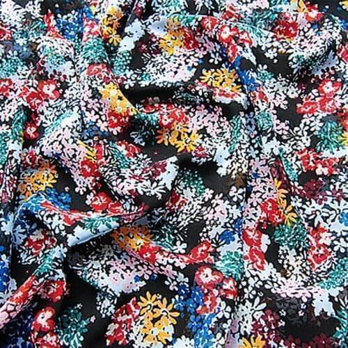 HLQON polyester plain Chiffon colorful flower fabric for dress cloth felt patchwork tissue coat Sewing DIY Material by 100x145cm