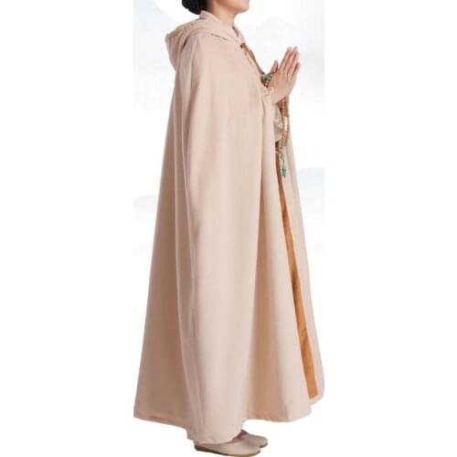 6color unisex Monks suits Men&women winter warm clothing wool lay meditation cloak buddist abbot coat robe martal arts cape