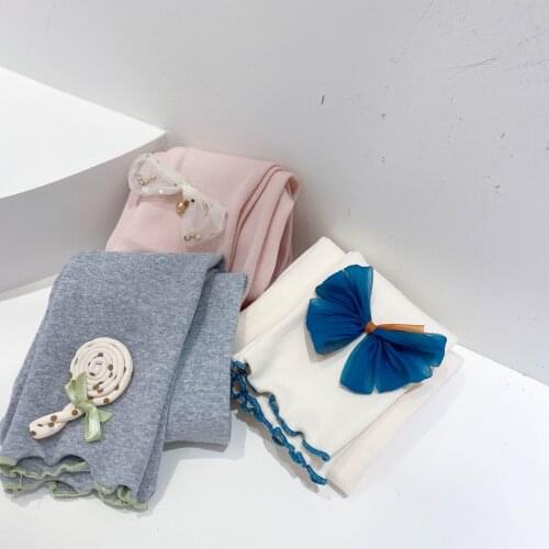 Spring girl baby clothes kids fashion design Slim bow leggings for girls baby clothing child all-match leggings pants outer wear