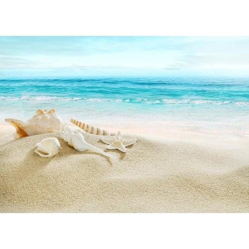 Beach Sea Conch Vinyl Portrait Photographic Background for Wedding Lover Baby Backdrops Photo Studio Photo Shooting Photophone