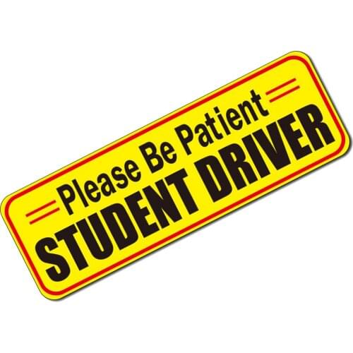 Waterproof Reflective Car Bumper Sticker Please Be Patient Student Driver Safety Signs Reusable Vehicle Safety Magnets Stickers