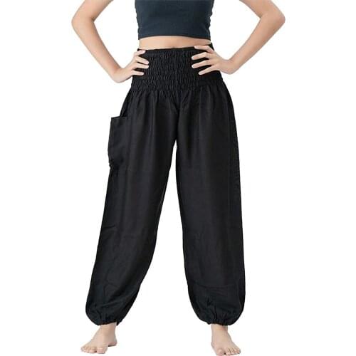 Leggings Women Comfy Boho Pants Loose Hippie Pajama Solid Black Legging Lounge Boho Pajama Leggins 2021 Pantalon Pour Femme