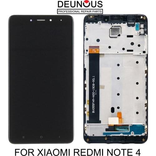 For Xiaomi Redmi Note 4 MediaTek LCD Display Frame Complete Touch Screen Panel Redmi note4 Note 4 MTK LCD Digitizer Spare Parts