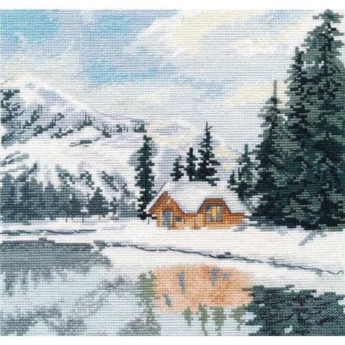 2020 Gold Collection DIY Artwork Lake Louise Embroidery Kit for Adults with 100% Cotton Flosses & Free Shipping for Home Decor