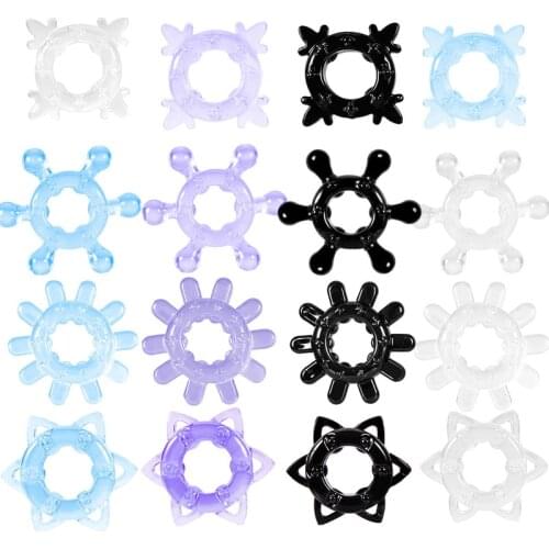 1/3/5pcs Male Sex Toys Silicone Time Delay Ejaculation Penis Ring Sex Toys Adults Cock Rings Product Male Crystal Ring Random